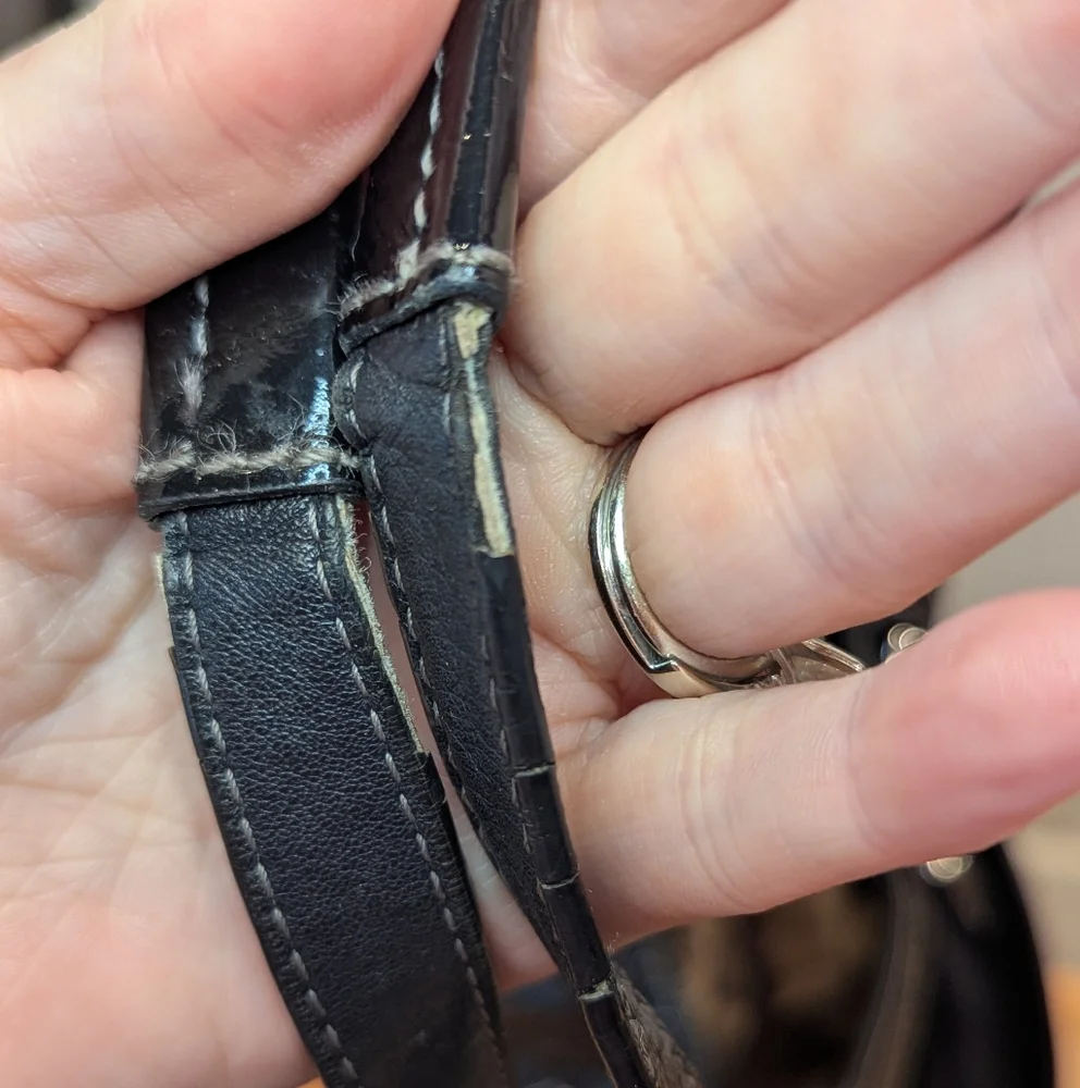 Coach Gallery Embossed Black Patent Leather Tote Bag EUC - Picture 9 of 11